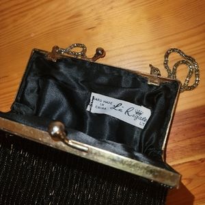 Vintage Black Beaded Evening Bag